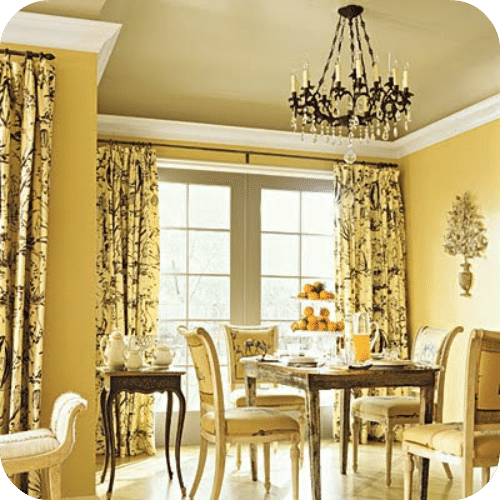 Emerald Green Shower Curtain Yellow Dining Room Art