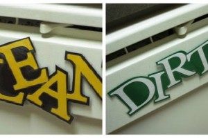 magnetic dishwasher signs to show if the dishes are clean or dirty