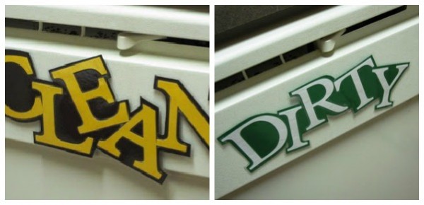magnetic dishwasher signs to show if the dishes are clean or dirty