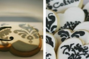 using a projector to create damask print cookies