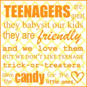 teenage trick or treaters