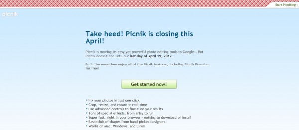 picnik closing