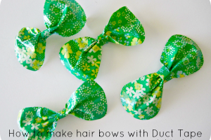 make duct tape bows from somewhat simple