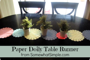 paper doily table runner
