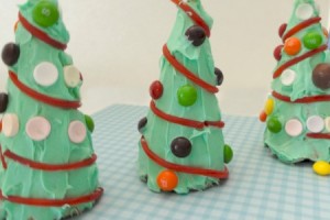 waffle cone christmas trees