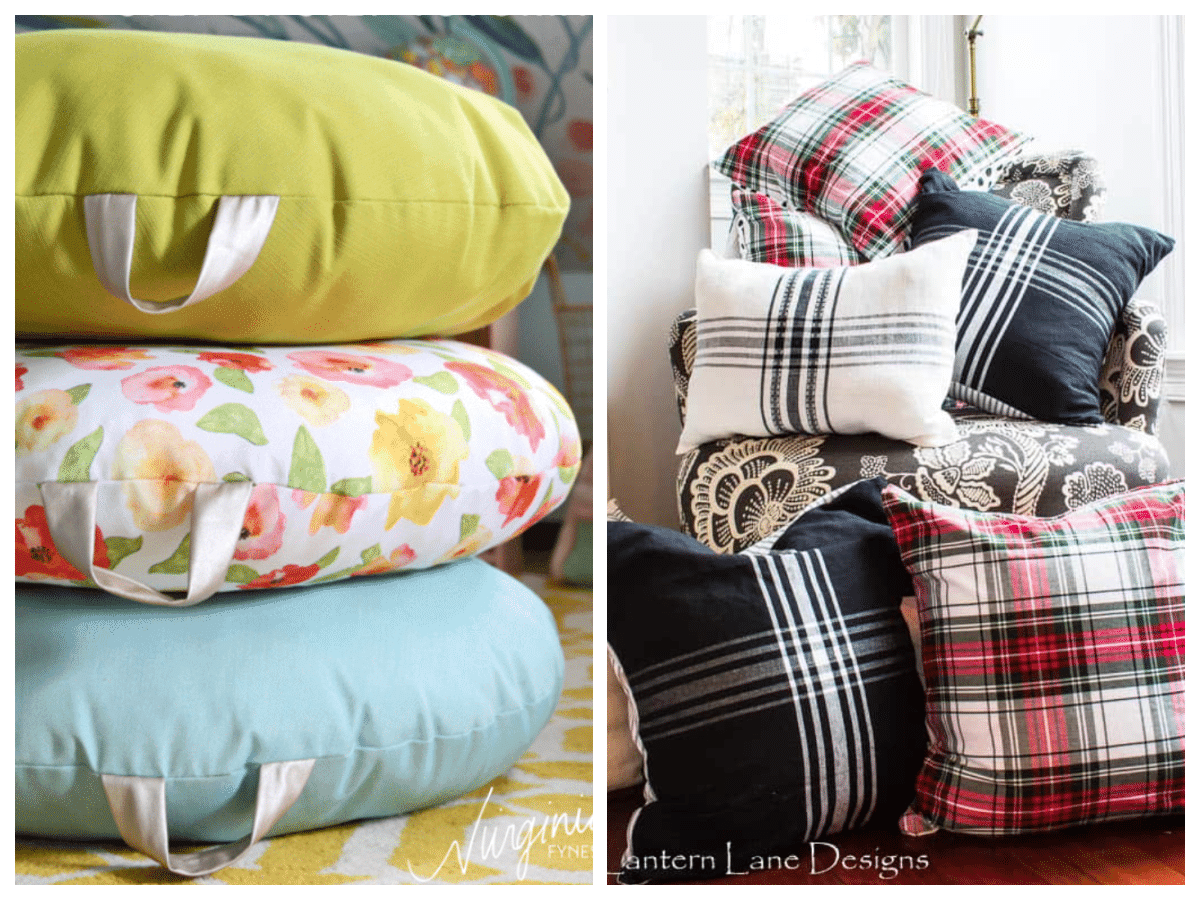 two sets of DIY pillows