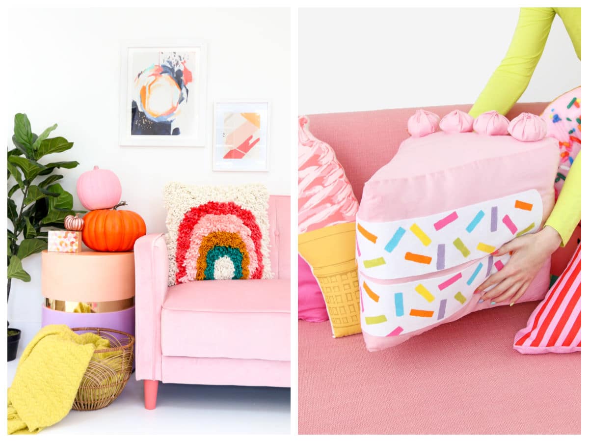 colorful pillows you can make yourself