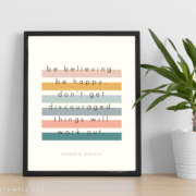 Framed printable quote next to a plant