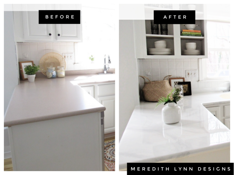 Painting Countertops Before and After from Somewhat Simple