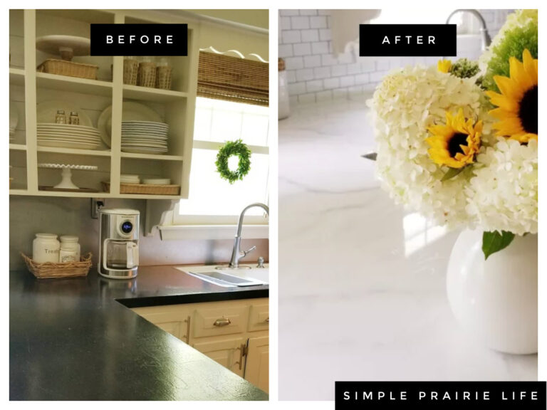 Painting Countertops Before and After from Somewhat Simple