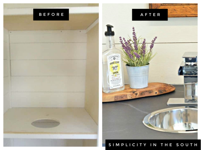 Painting Countertops Before and After from Somewhat Simple