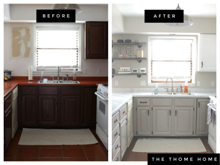 Painting Countertops Before and After from Somewhat Simple