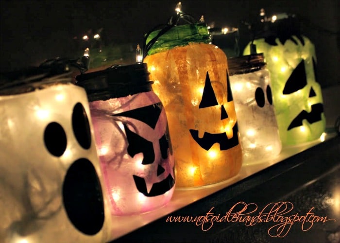 Glowing Halloween Jars Somewhat Simple
