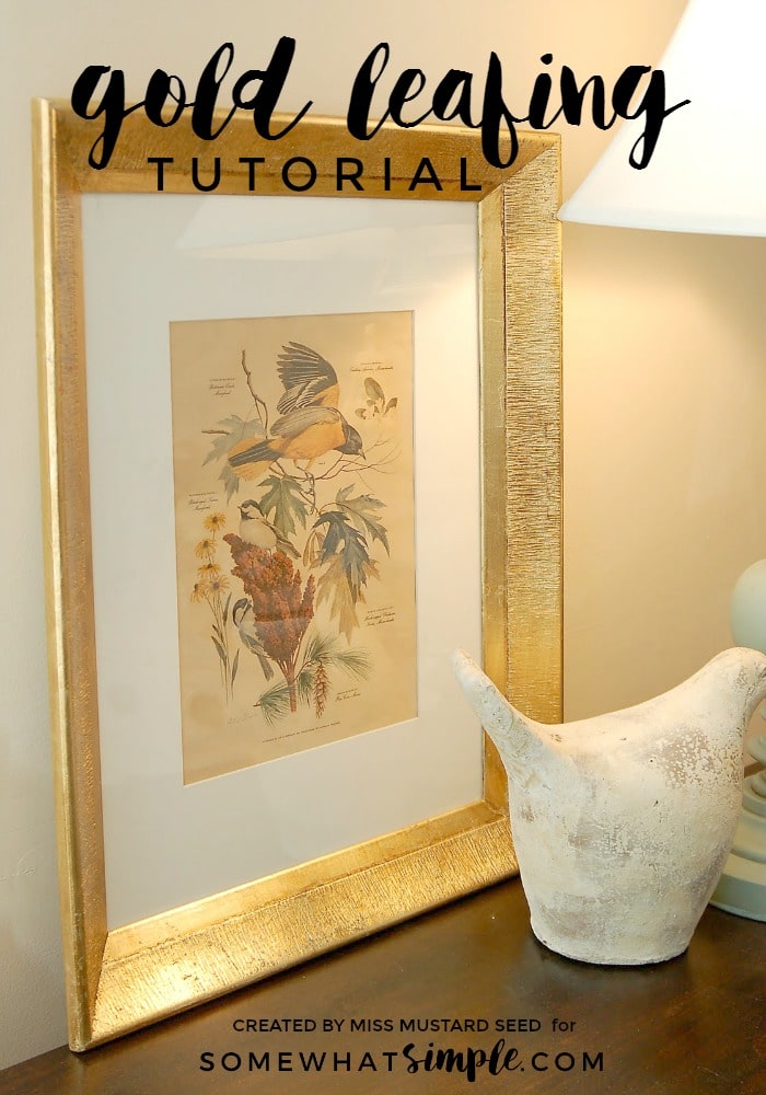 Gold leafing is such an easy treatment that has fantastic effects on your home decor project! via @somewhatsimple