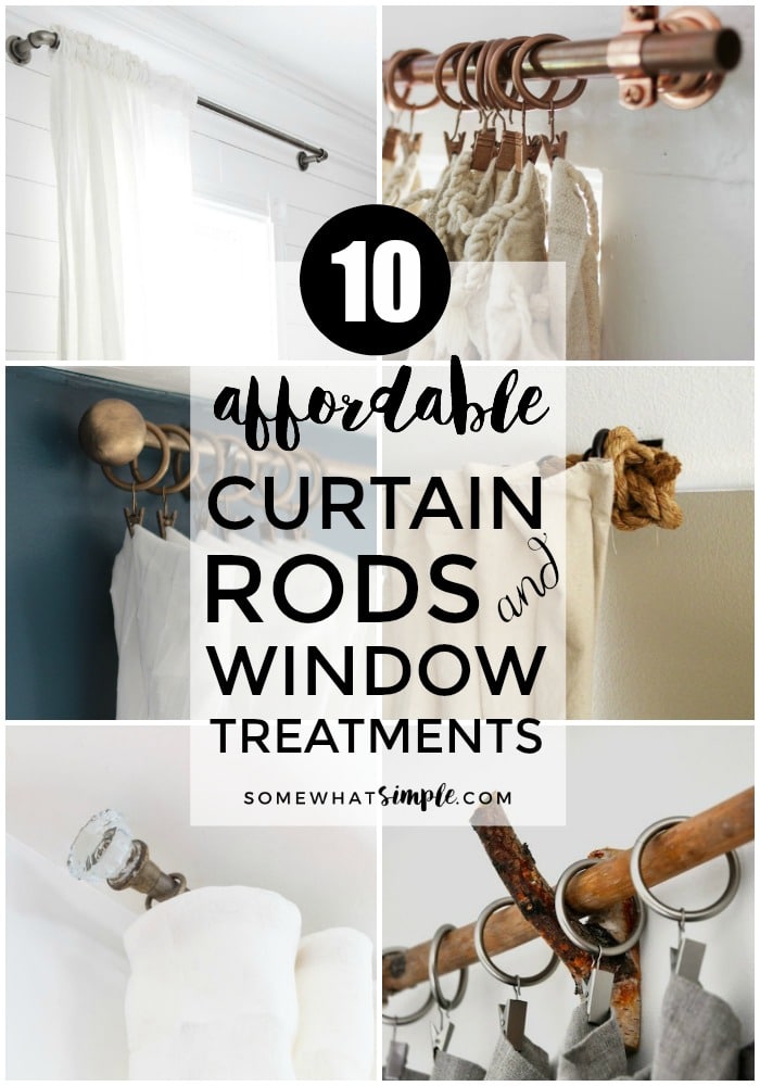 Create the perfect window treatments with these 10 DIY Curtain Rods. via @somewhatsimple