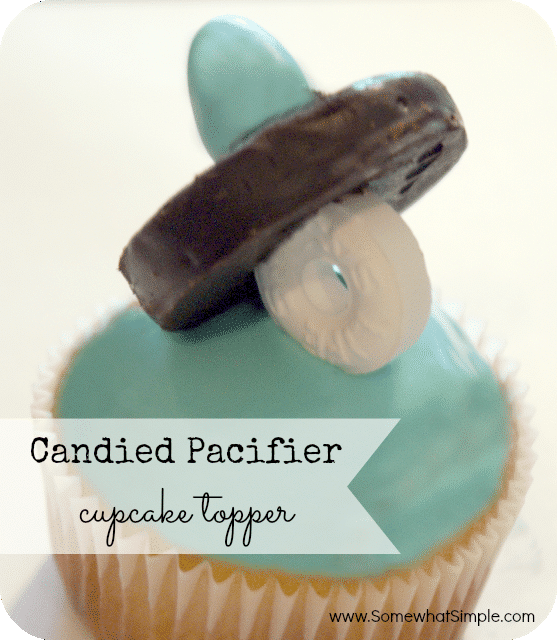 candied pacifier cupcake topper