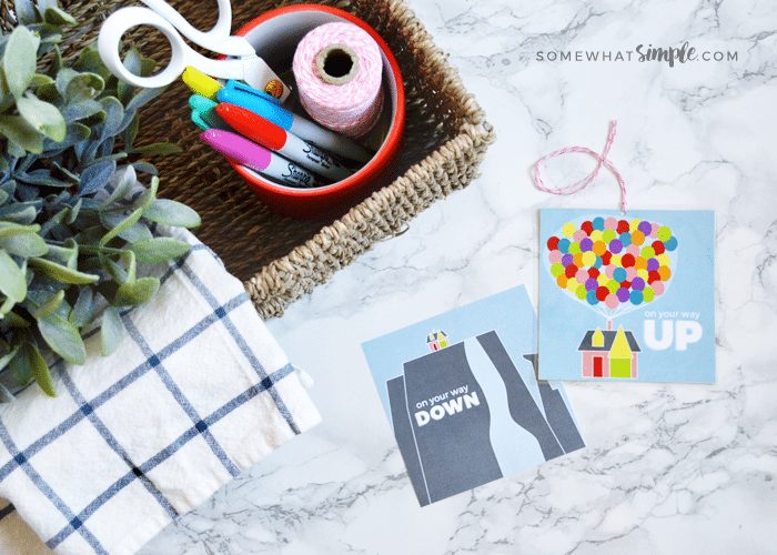 on your way up printable tags for a stair basket