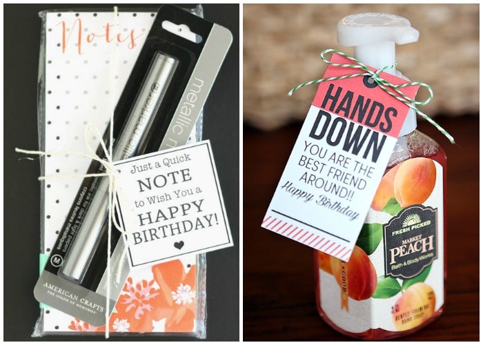 Birthday Gift tags to use with these simple Ideas