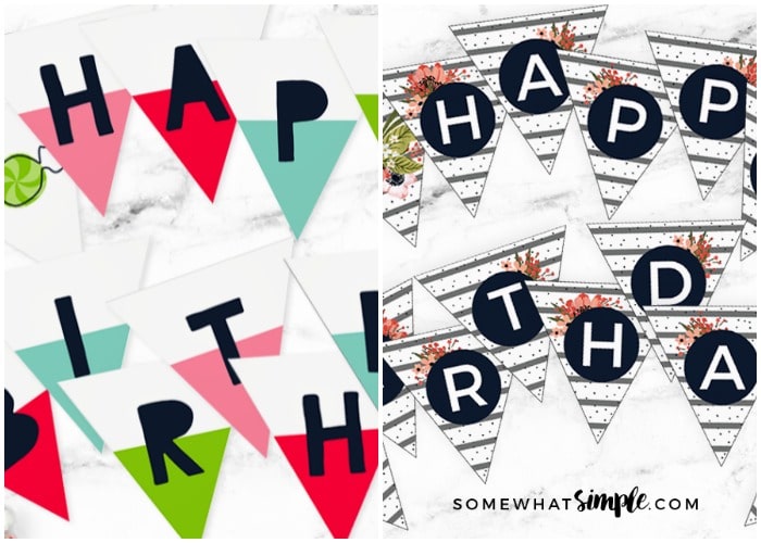 two Happy Birthday banner Ideas