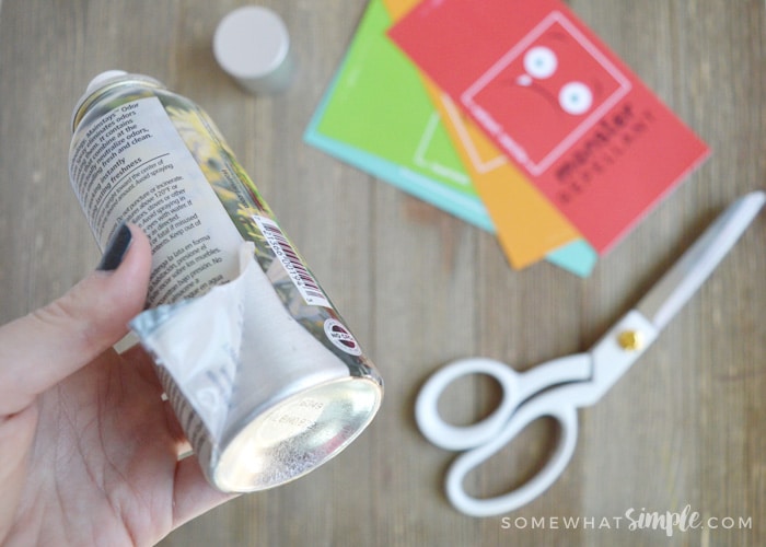 taking the label off a room freshener