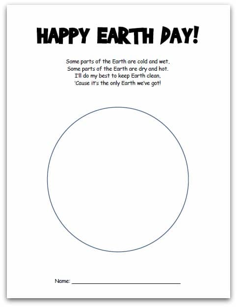 Earth Day Crafts Printable Project And Poem Somewhat Simple
