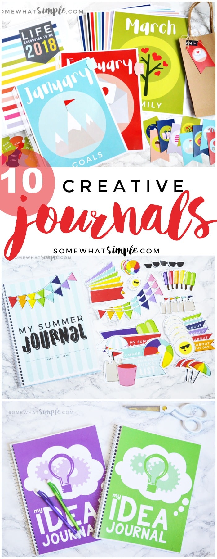 Capture life's ups and downs, the things that make you smile, and everything you're grateful for with these creative journal ideas! via @somewhatsimple