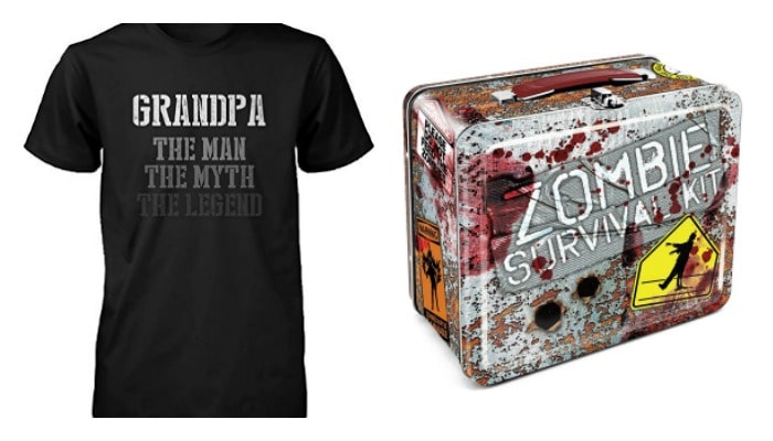 perfect Fathers Day Gift Ideas For Grandpa is this t shirt that say grandpa the man the myth the legend or a zombie survival kit