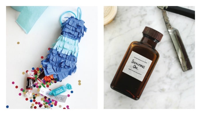 a DIY pinata and shaving oil are easy father's day gift ideas