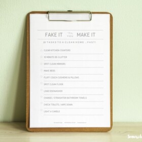 fake a clean house