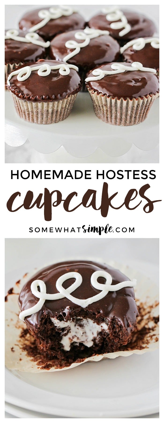 Delicious chocolate cupcakes dipped into a warm, creamy frosting - these homemade Hostess cupcakes need to make an appearance in your home, STAT! #hostess #copycatrecipe #easyrecipe #dessert #dessertrecipes