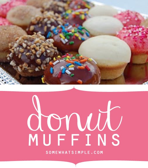 Donut Muffins via @somewhatsimple