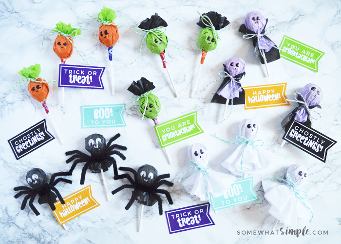 several different Halloween lollipops