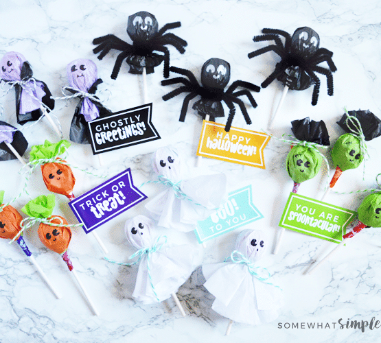 several different Halloween lollipops
