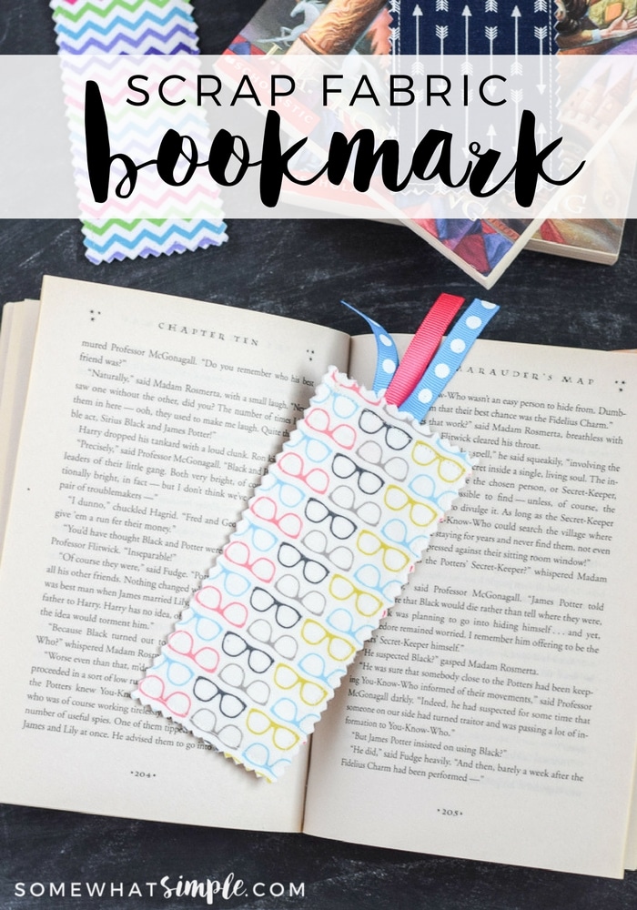 This fabric bookmark tutorial is a perfect beginner sewing project for kids! And it's also a great way to use up some of those fabric scraps! via @somewhatsimple