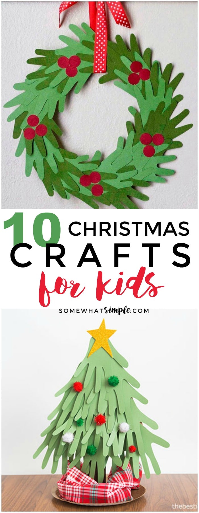 10 of our favorite EASY Christmas Crafts for Kids that are not only adorable, but they are super SIMPLE too! via @somewhatsimple