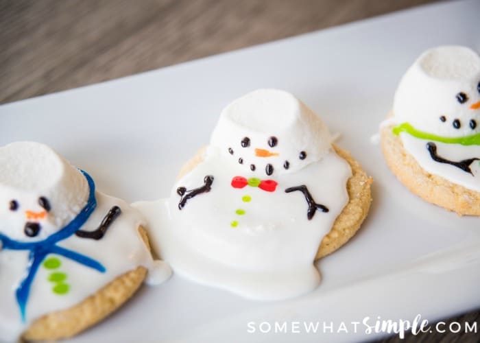 melting snowman cookies