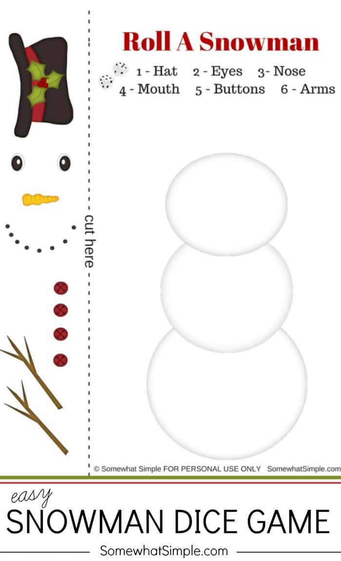 Get ready for a night of family fun this holiday season! This snowman dice game can't get any easier to prepare and play.