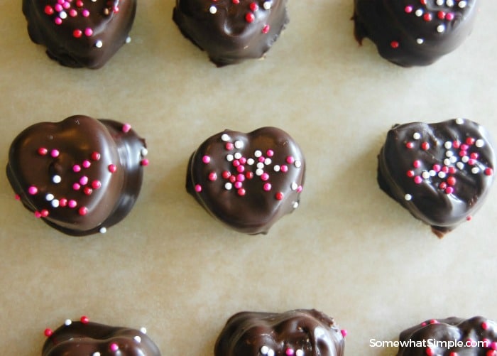 heart shaped chocolate covered smores