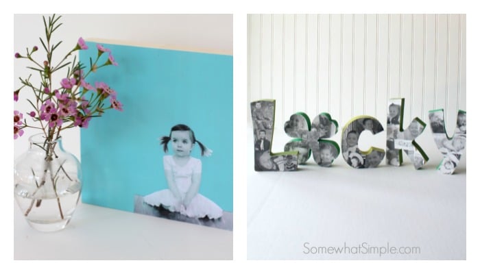 Mod Podge Wall art and st patrick's day photo collage project on pieces of wood