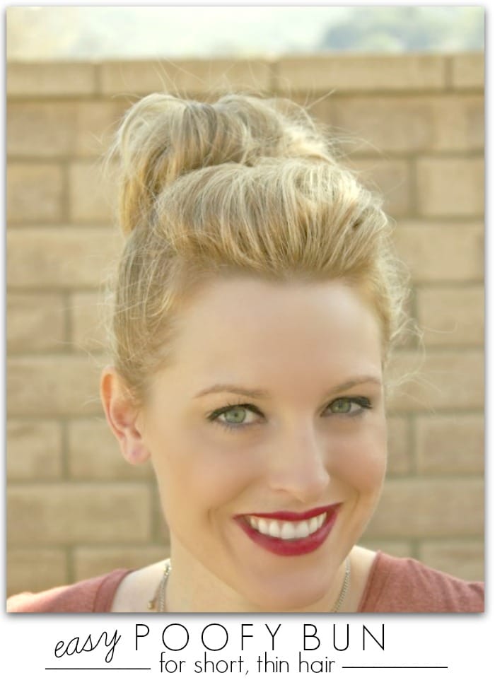 Image of The Top Knot hairstyle for short fine hair