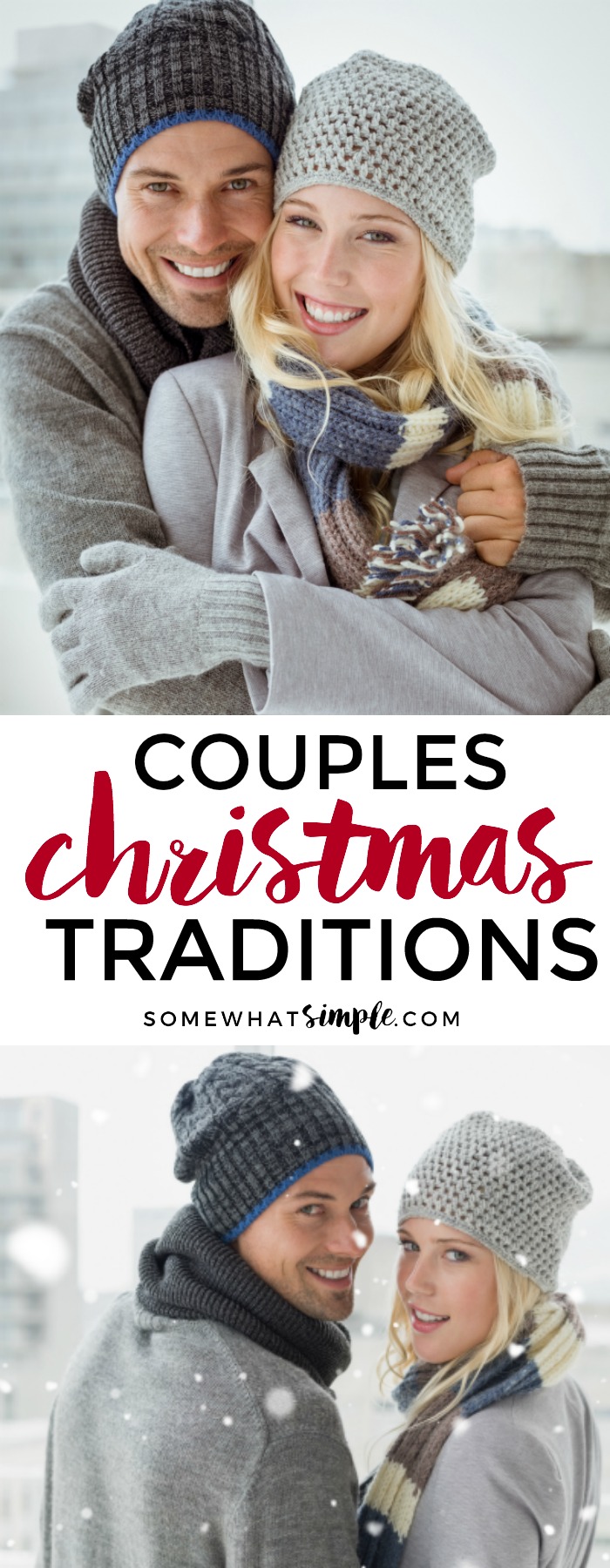Taking the time to create Christmas traditions will do wonders for marriage.  Here are some great ideas that will give you fond memories to look back on! #christmas #christmastraditions #romance #christmasideas via @somewhatsimple