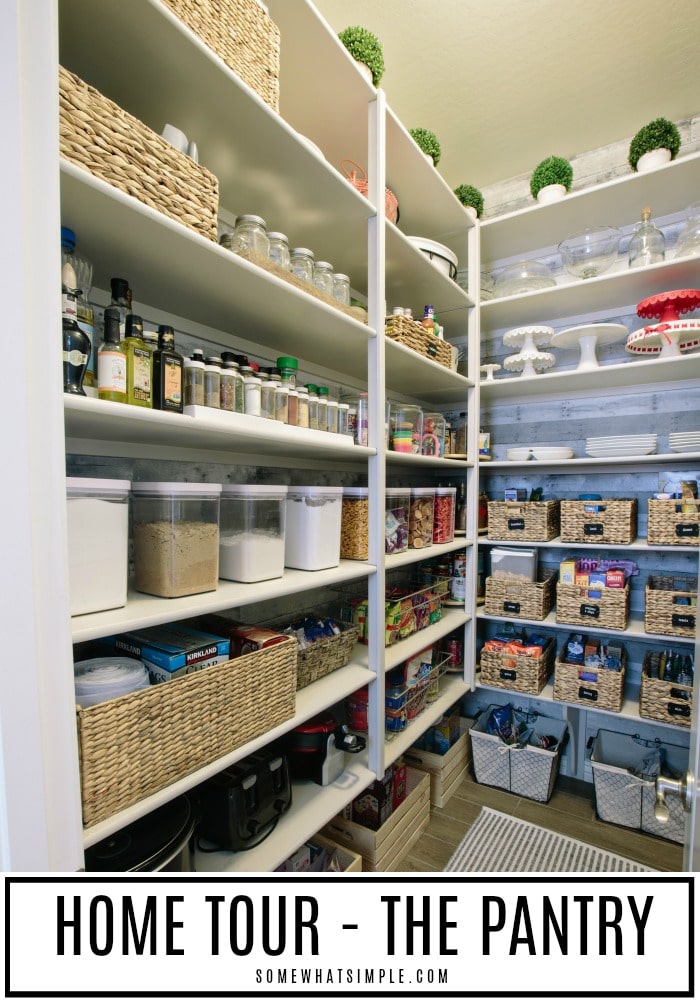 This easy idea will show you how to quickly organize your pantry and make it beautiful! #organizing #organization #pantry #pantryorganization #diy #kitchenideas via @somewhatsimple