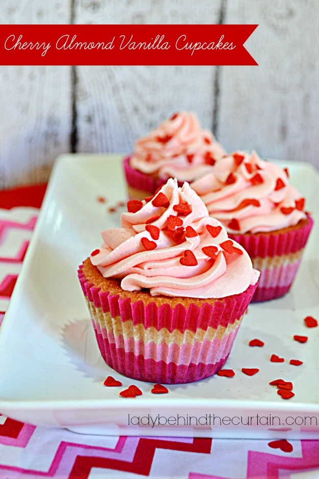 Cherry Almond Vanilla Cupcakes (Easy Recipe) - Somewhat Simple