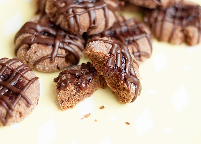 Chocolate Cherry Thumbprint Cookies - Somewhat Simple
