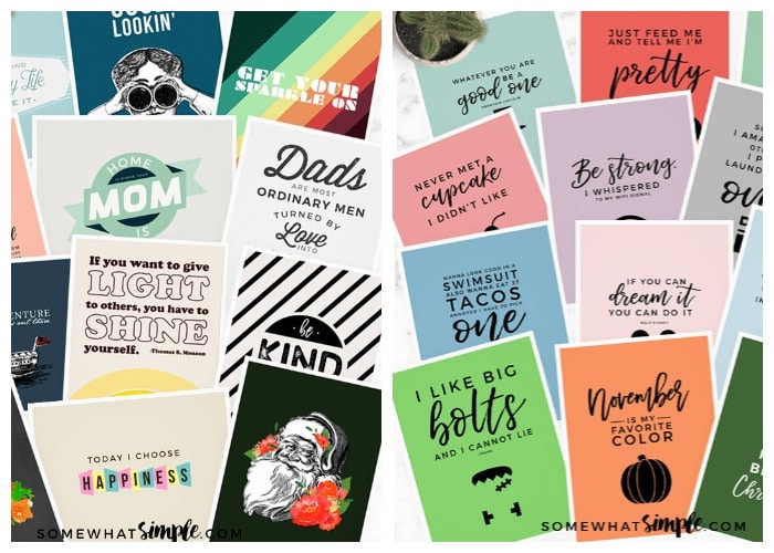several printable ideas to frame and hang on your wall throughout the year