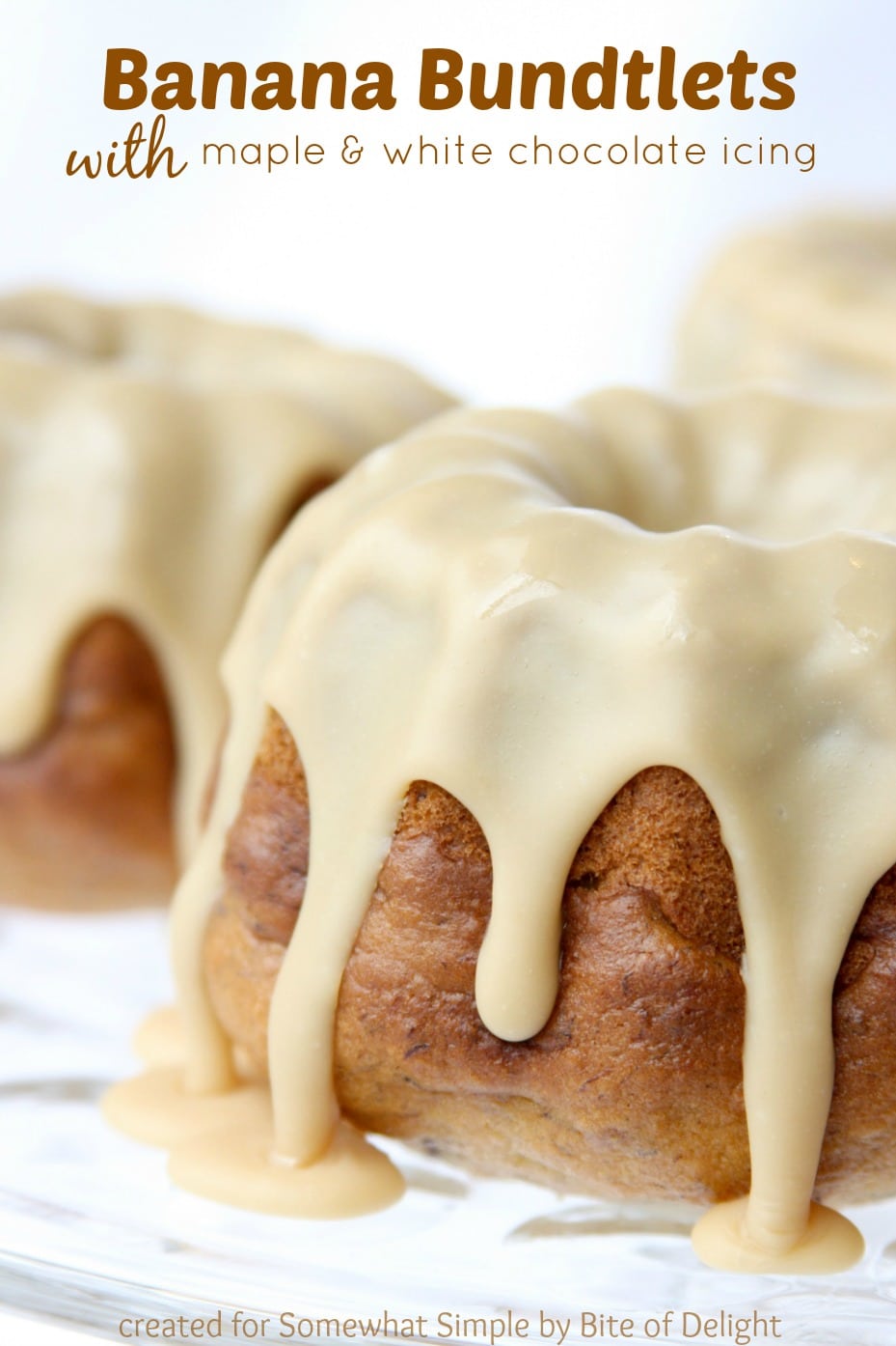 Banana bundtlets are a perfect dessert to enjoy alone or with friends. via @somewhatsimple