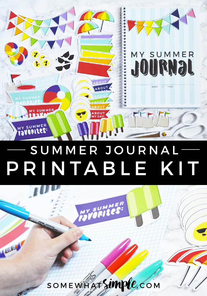 Document life with creative journal prompts for kids and our darling summer journal kit! via @somewhatsimple