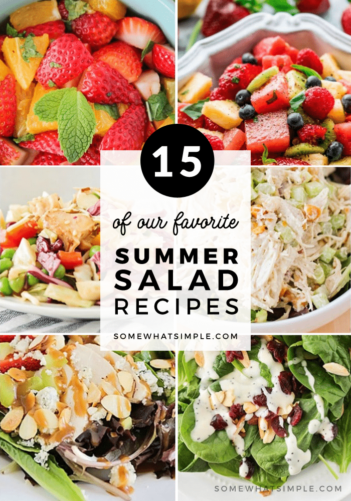 a collage of different summer salad recipes