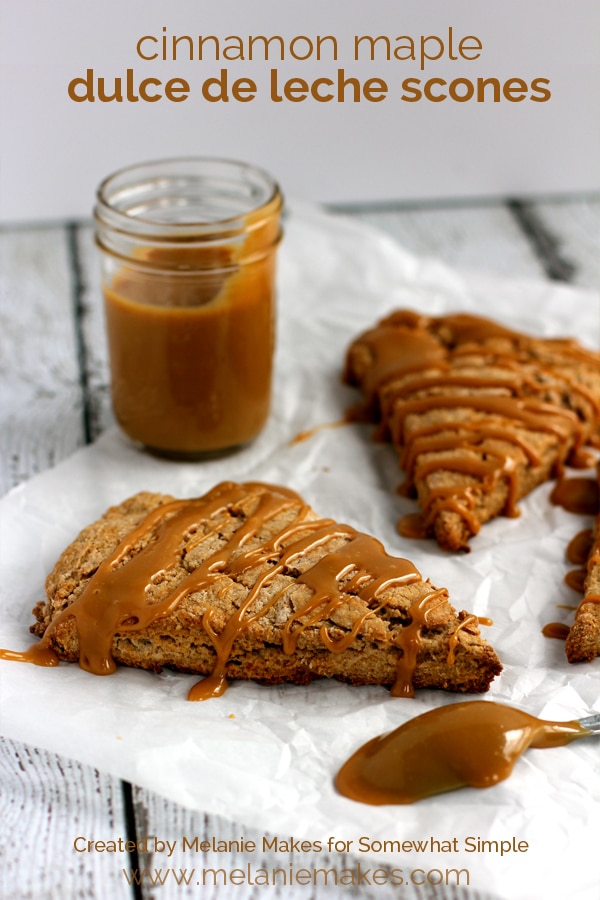 Maple dulce de leche scones are a sweet and delicious way to start your morning. via @somewhatsimple