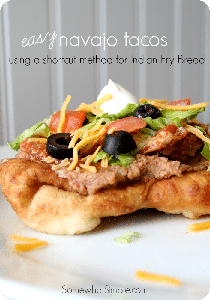 This Easy Navajo Tacos Recipe is a simple way to enjoy this delicious recipe without all of the work of making fry bread.  #navajotaco #dinnerideas #recipes #easyrecipe  via @somewhatsimple